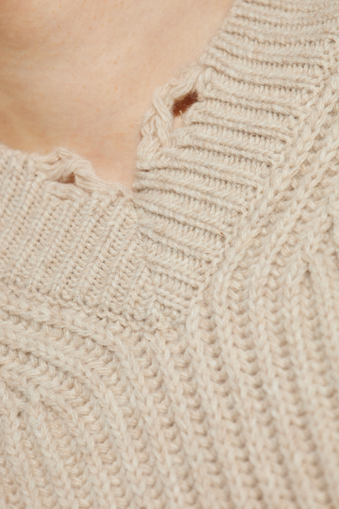 Tシャツ・カットソー MM6 MAISON MARGIELA Cream Wool Sweater Beige Wool sweater MM6 Maison Margiela - Vitkac AS
